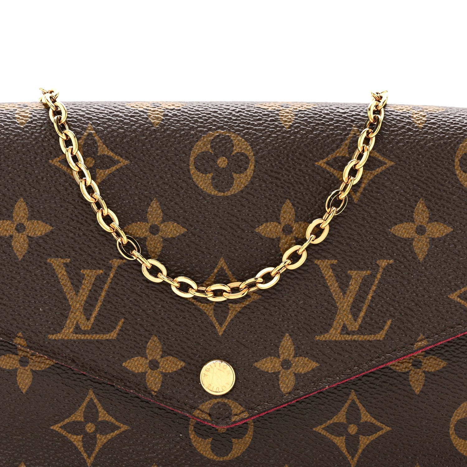 Monogram Pochette Felicie Chain Wallet Fuchsia