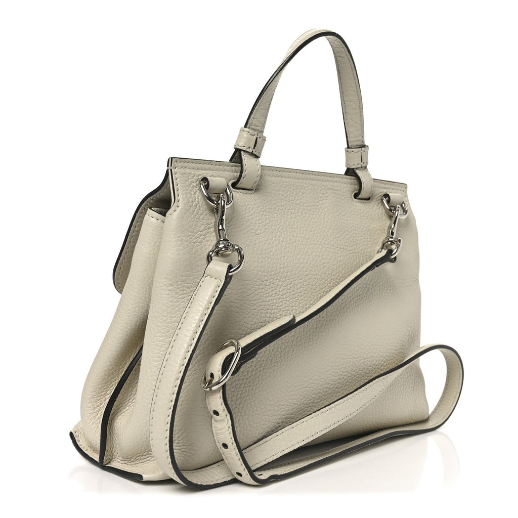 Cellarius Calfskin Small Bamboo Daily Top Handle Bag Mystic White