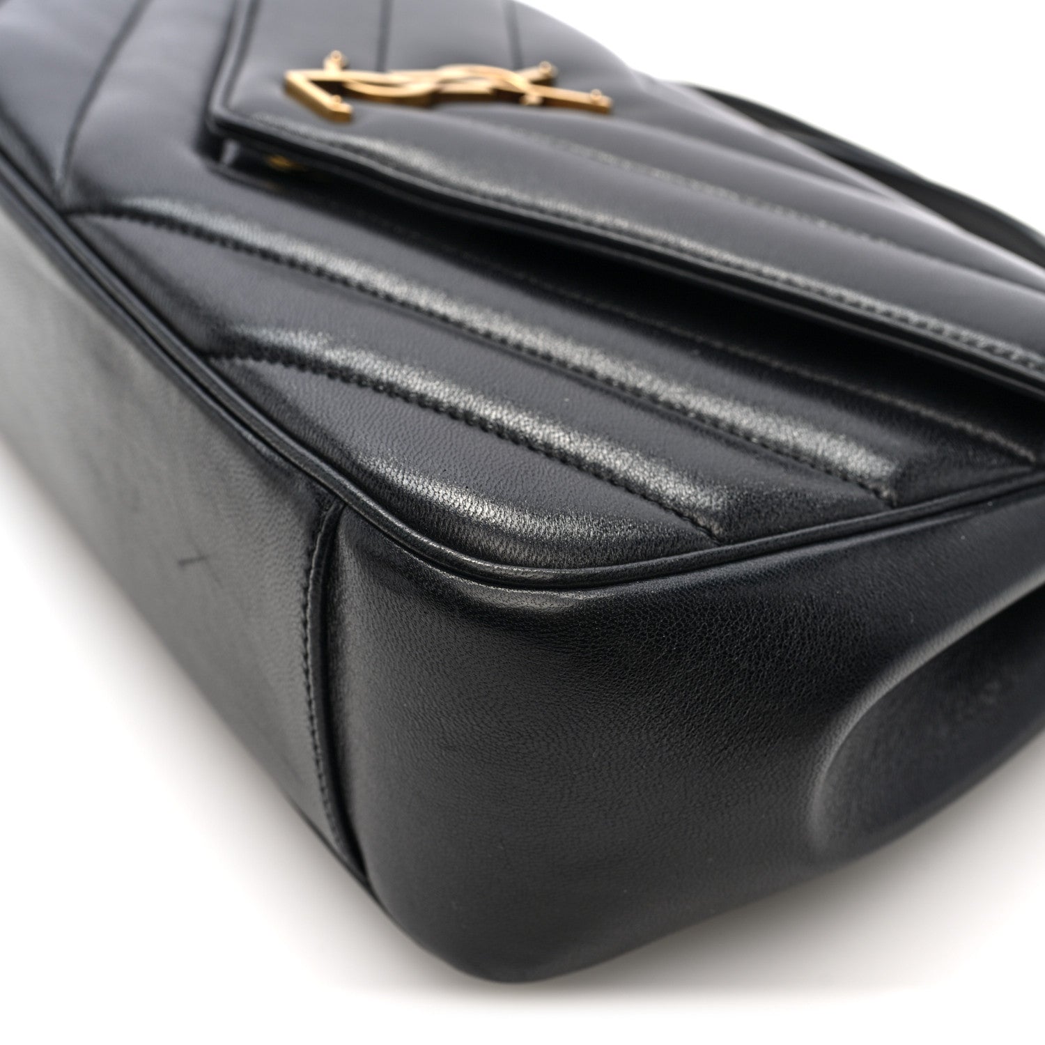 Lambskin Chevron Quilted Medium Loulou Black