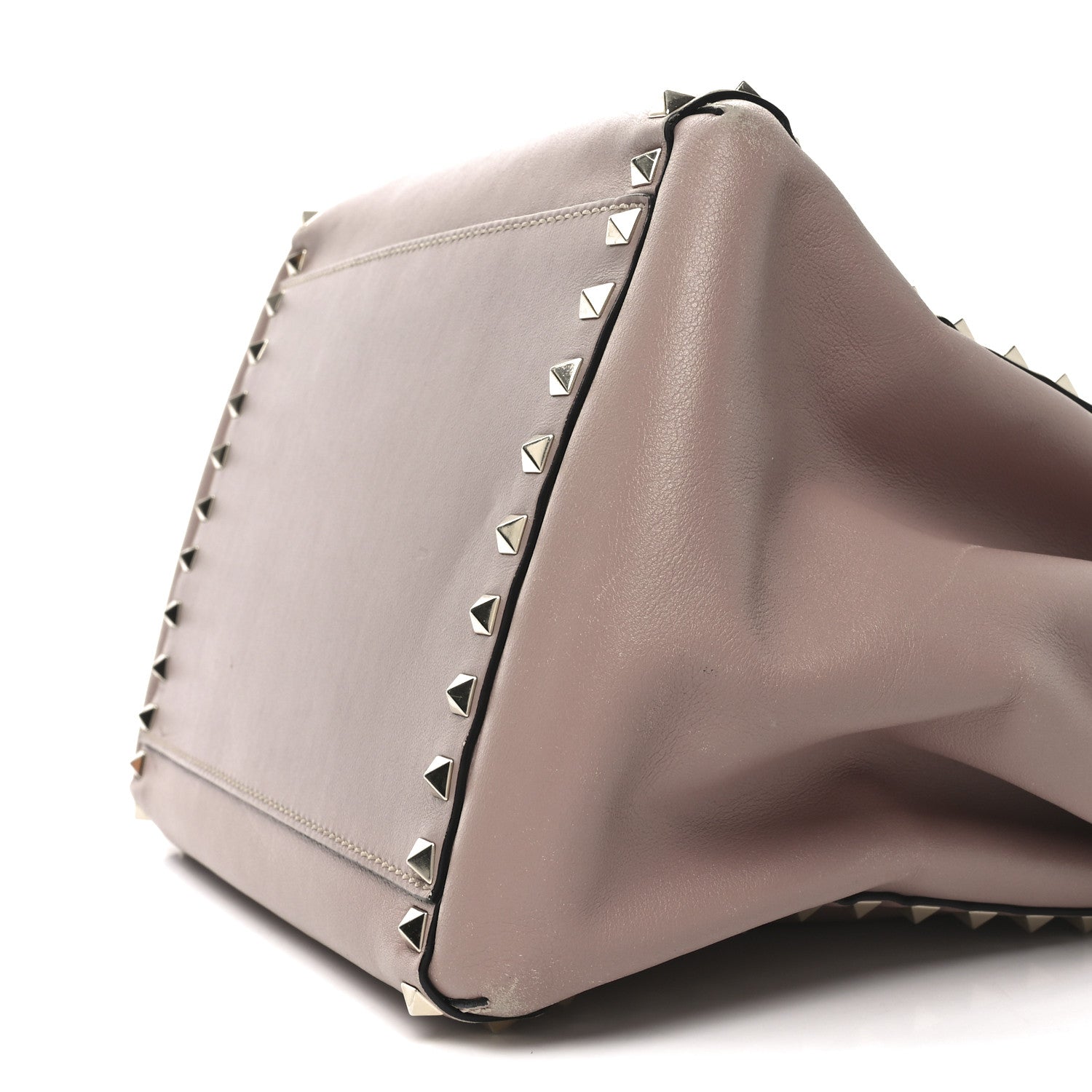 Nappa Rockstud Double Handle Cinch Tote Poudre
