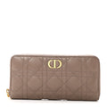 Grained Calfskin Supple Cannage Caro Zip Wallet Taupe