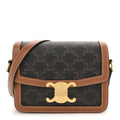 Calfskin Triomphe Canvas Teen Triomphe Bag Tan