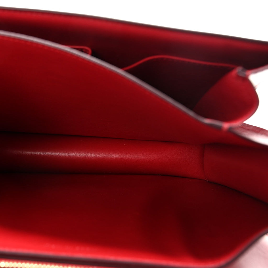 Box Calfskin Medium Classic Box Flap Bag Red