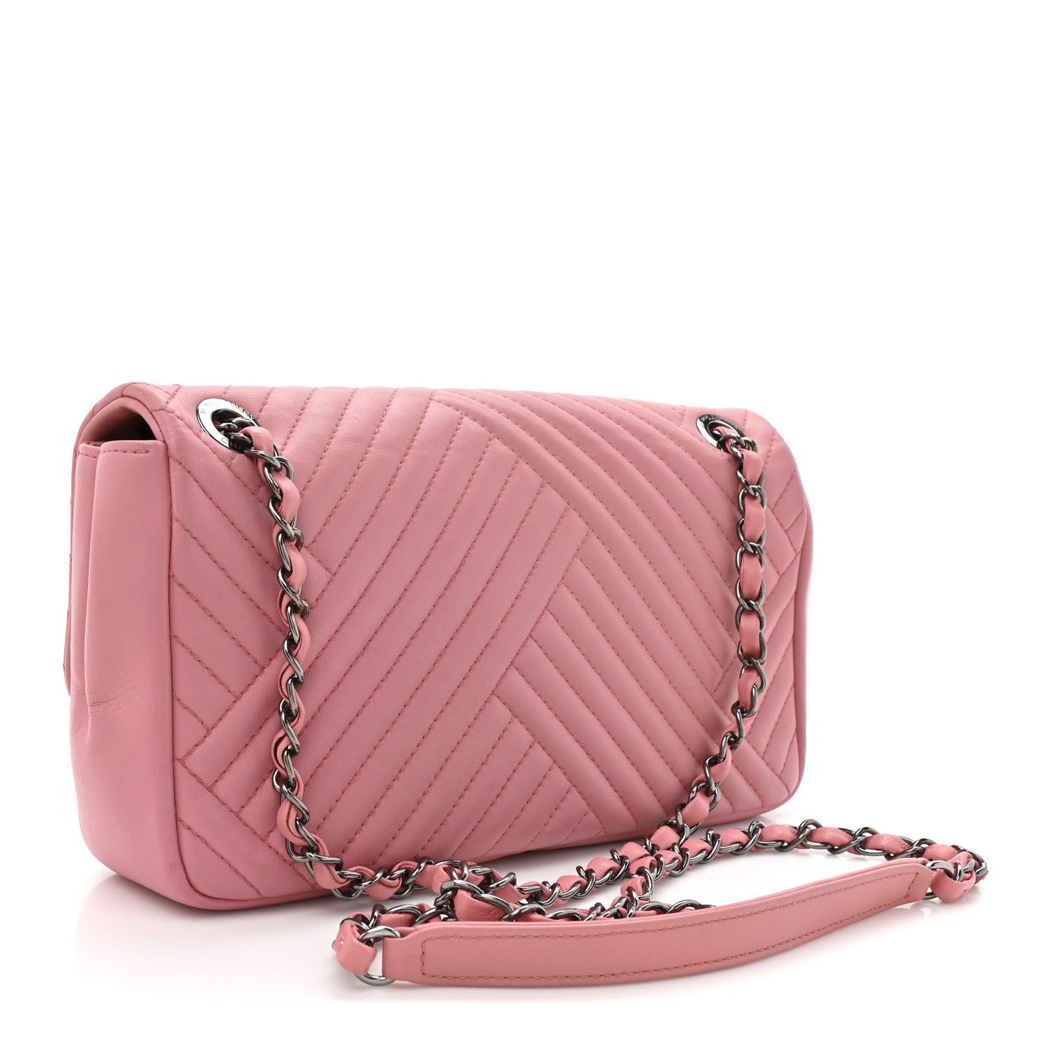 Lambskin Quilted Medium CC Crossing Flap Pink