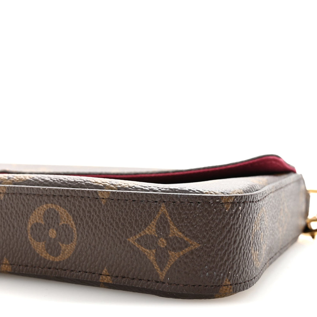 Monogram Pochette Felicie Chain Wallet Fuchsia