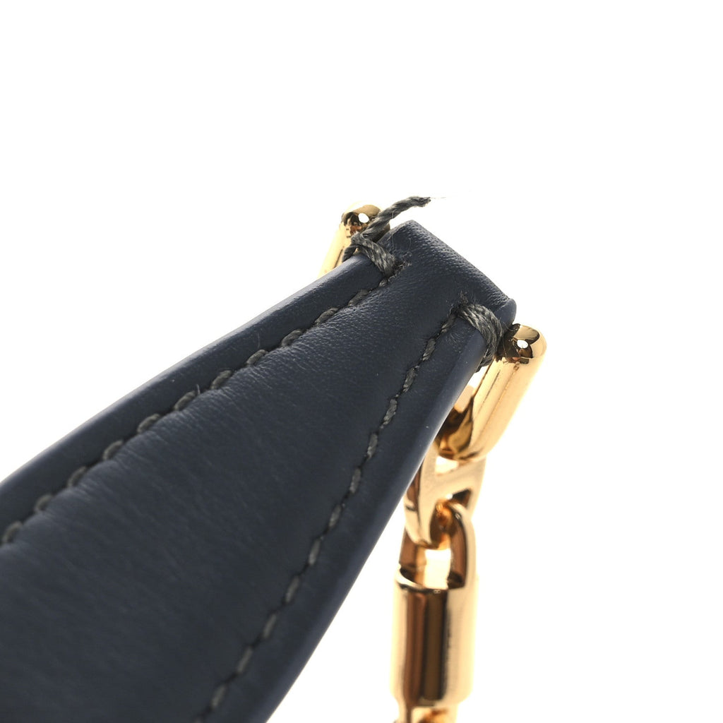 Virgin Wool Blend Herringbone Calfskin Extra Pocket Mini Pouch Green Sand Blue Green Sun Gold