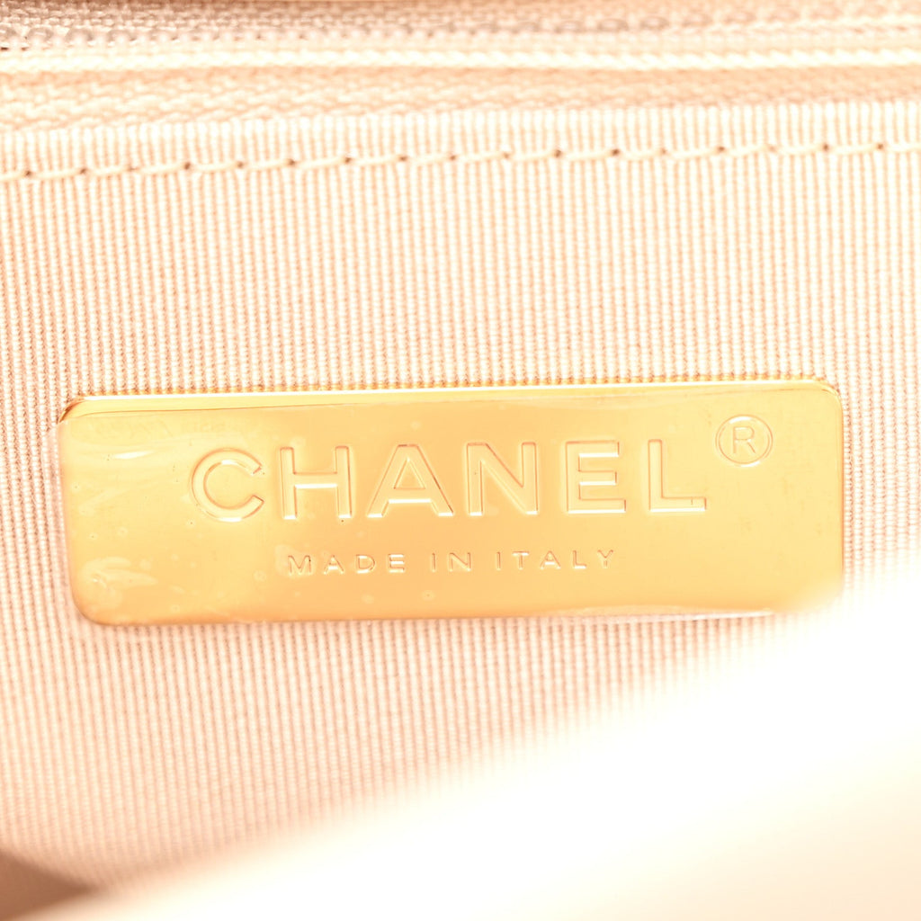 Goatskin Quilted Maxi Chanel 19 Flap Beige