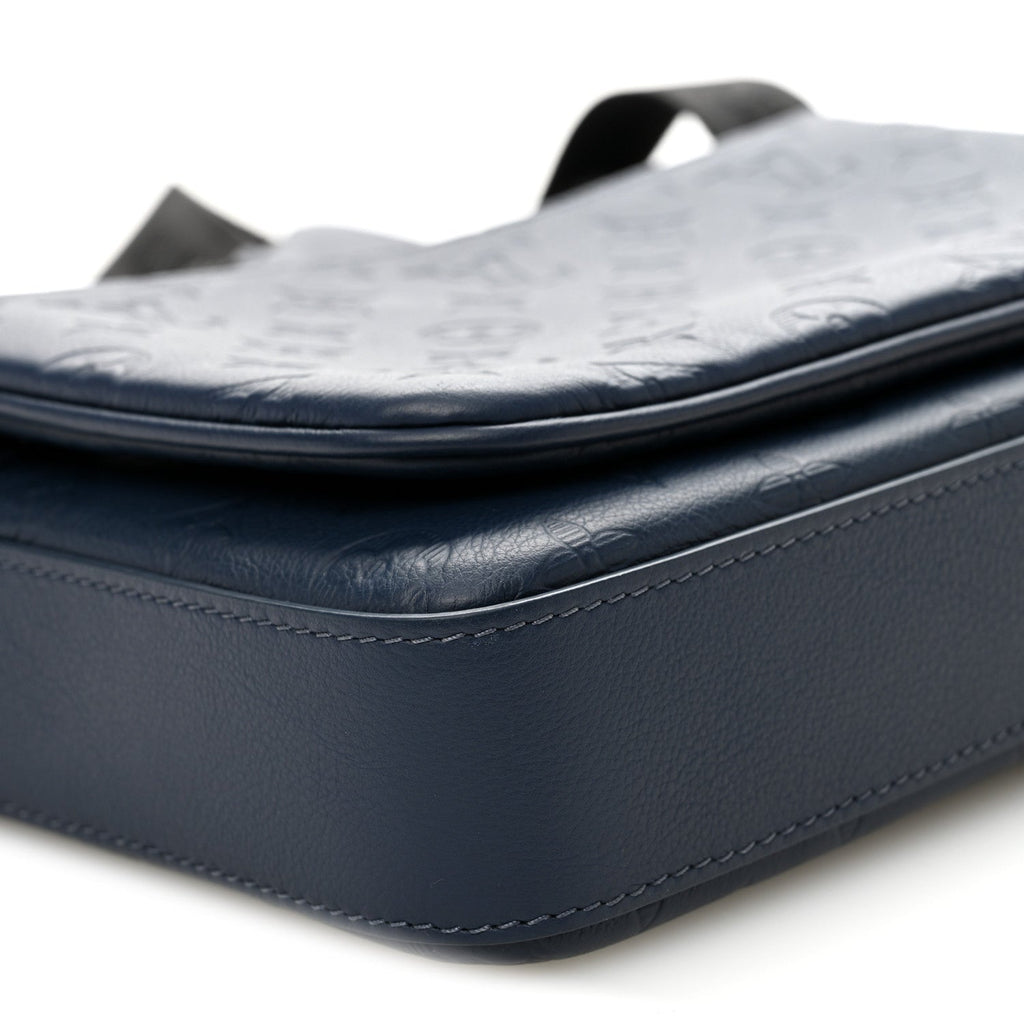 Calfskin Monogram Shadow Trio Messenger Navy