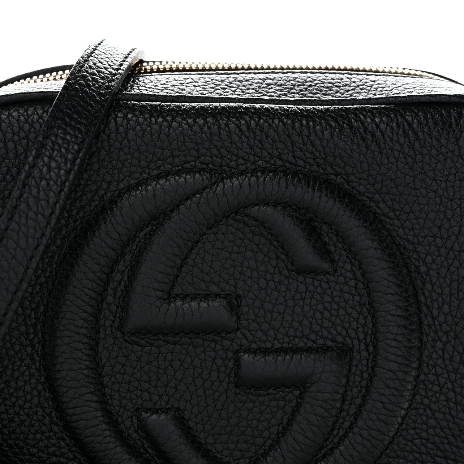 Pebbled Calfskin Small Soho Disco Bag Black