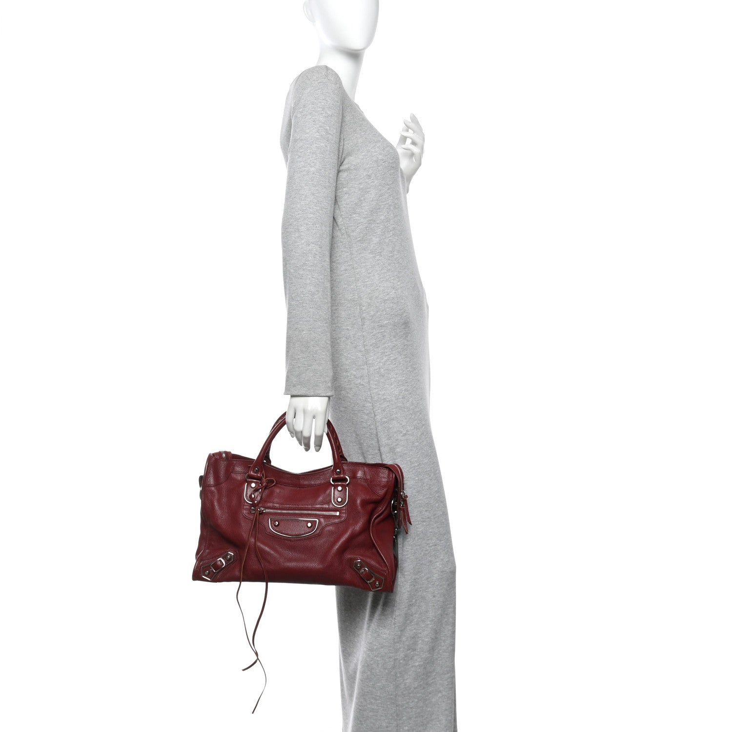 Chevre Silver Metallic Edge Hardware City Cassis
