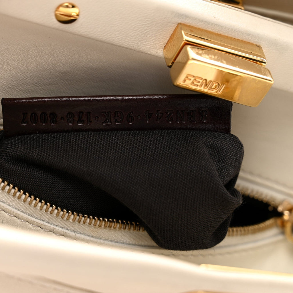 Nappa Rosebud Mini Peekaboo Iconic Satchel Bianco