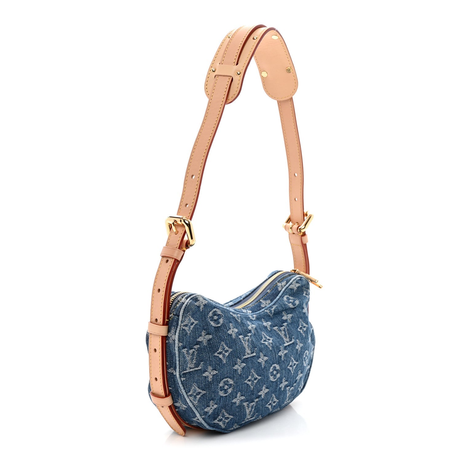 Monogram Denim Croissant MM Blue