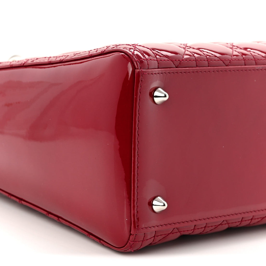 Patent Cannage Medium Lady Dior Red