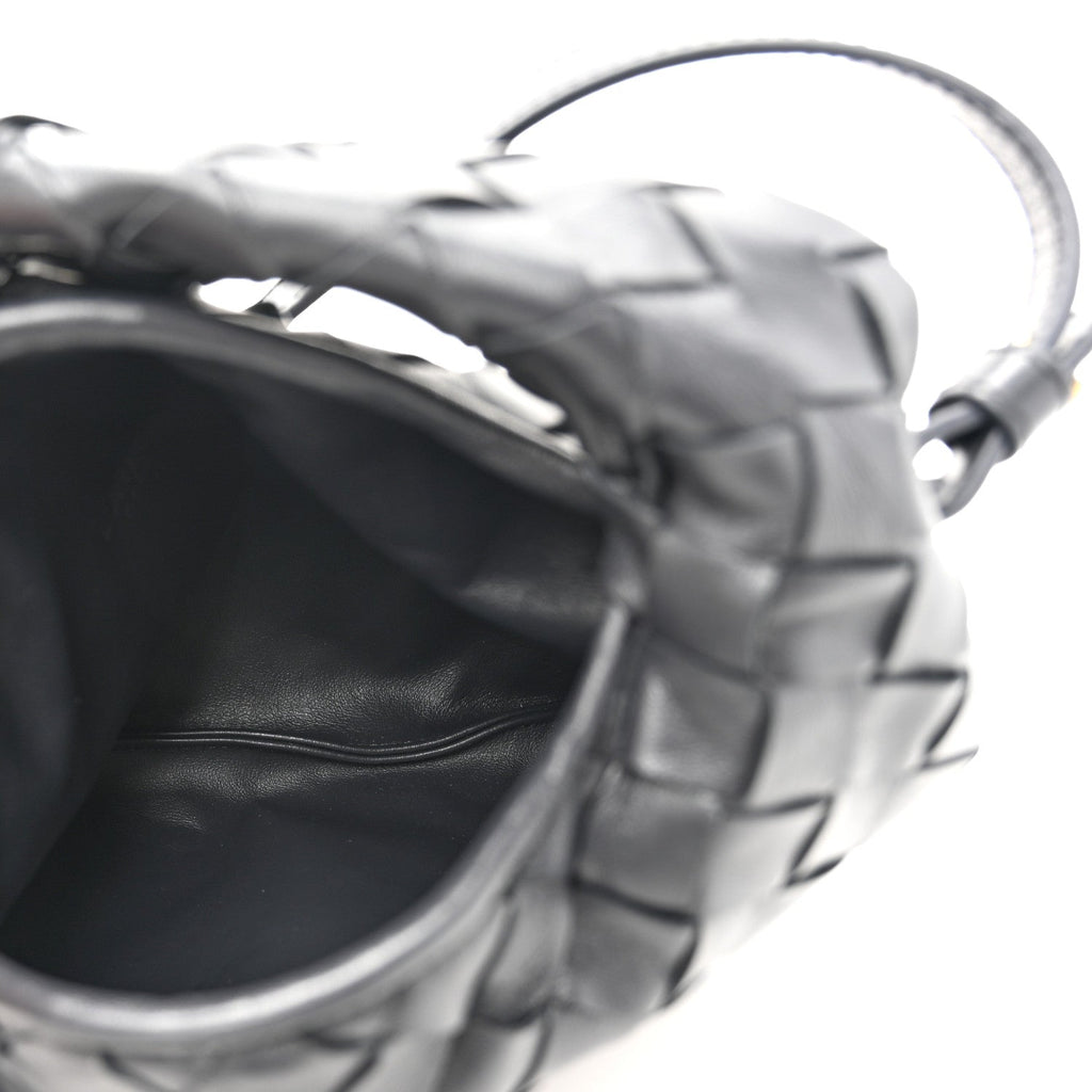 Calfskin Intrecciato Mini Hop Black