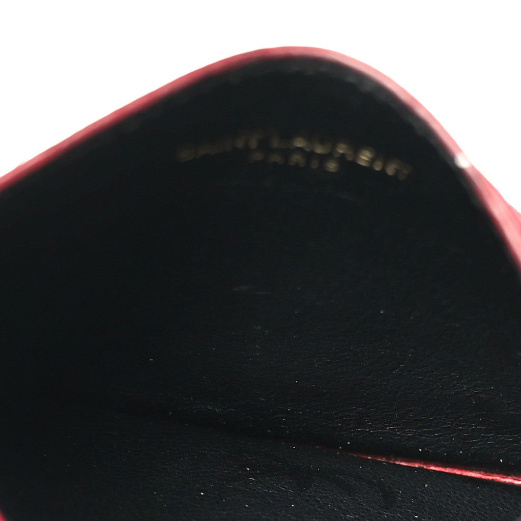 Grain De Poudre Matelasse Chevron Monogram Credit  Case New Red