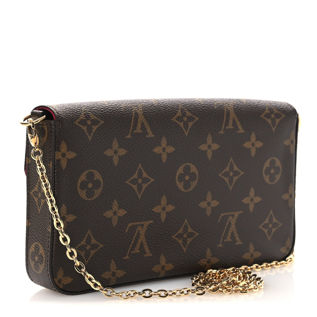 Monogram Pochette Felicie Chain Wallet Fuchsia