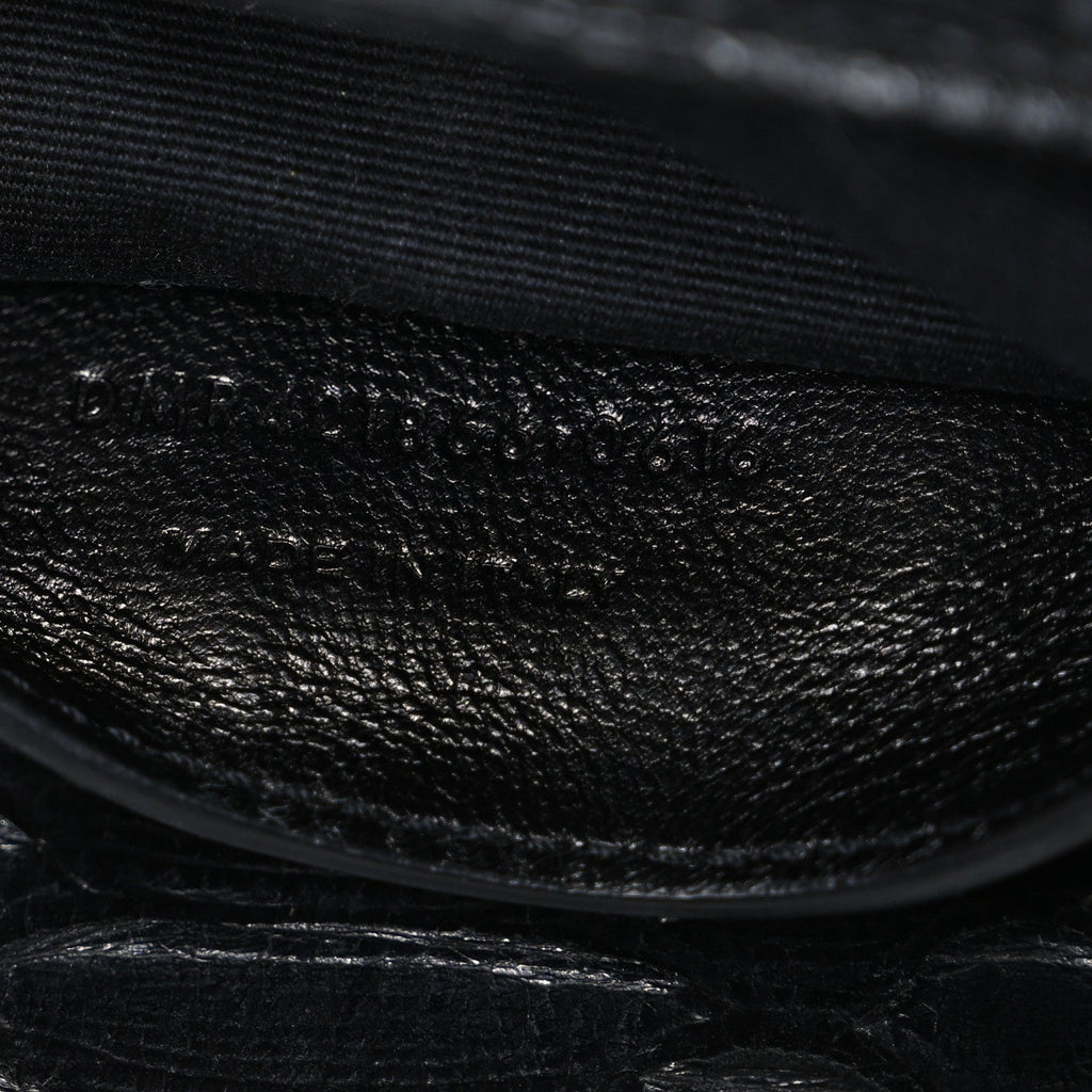Snake Calfskin Embossed Monogram Large College Satchel Black