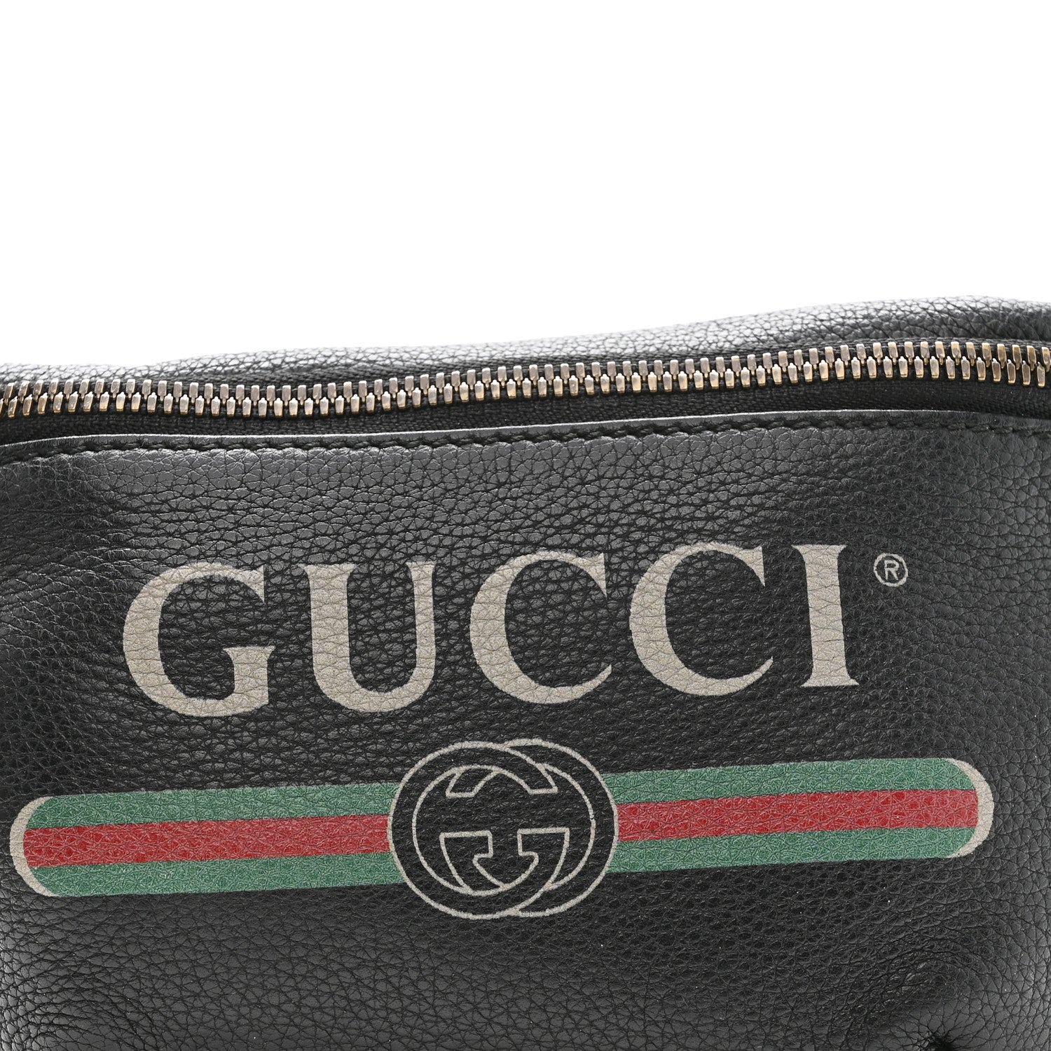 Grained Calfskin Small Logo Belt Bag Black