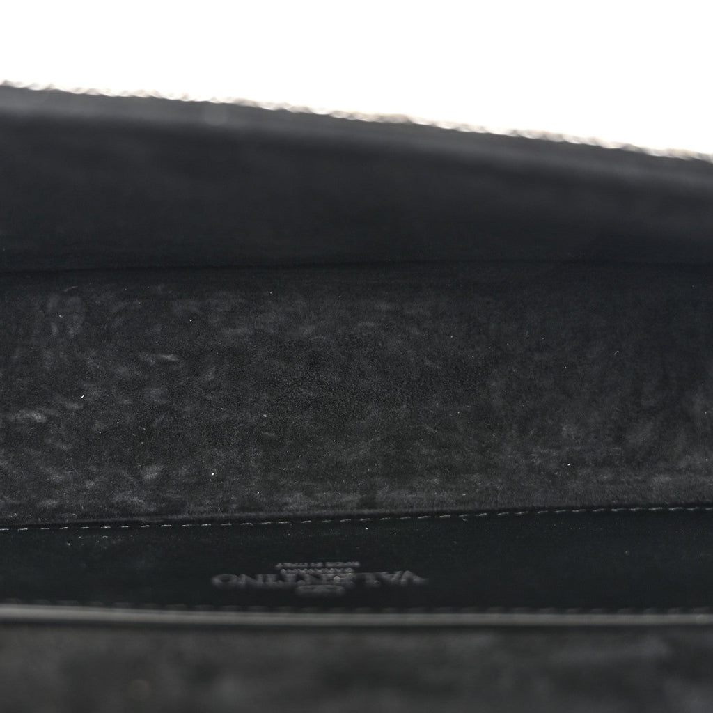 Swarovski Crystal Embroidered Vlogo Small Loco Shoulder Bag Crystal Silver