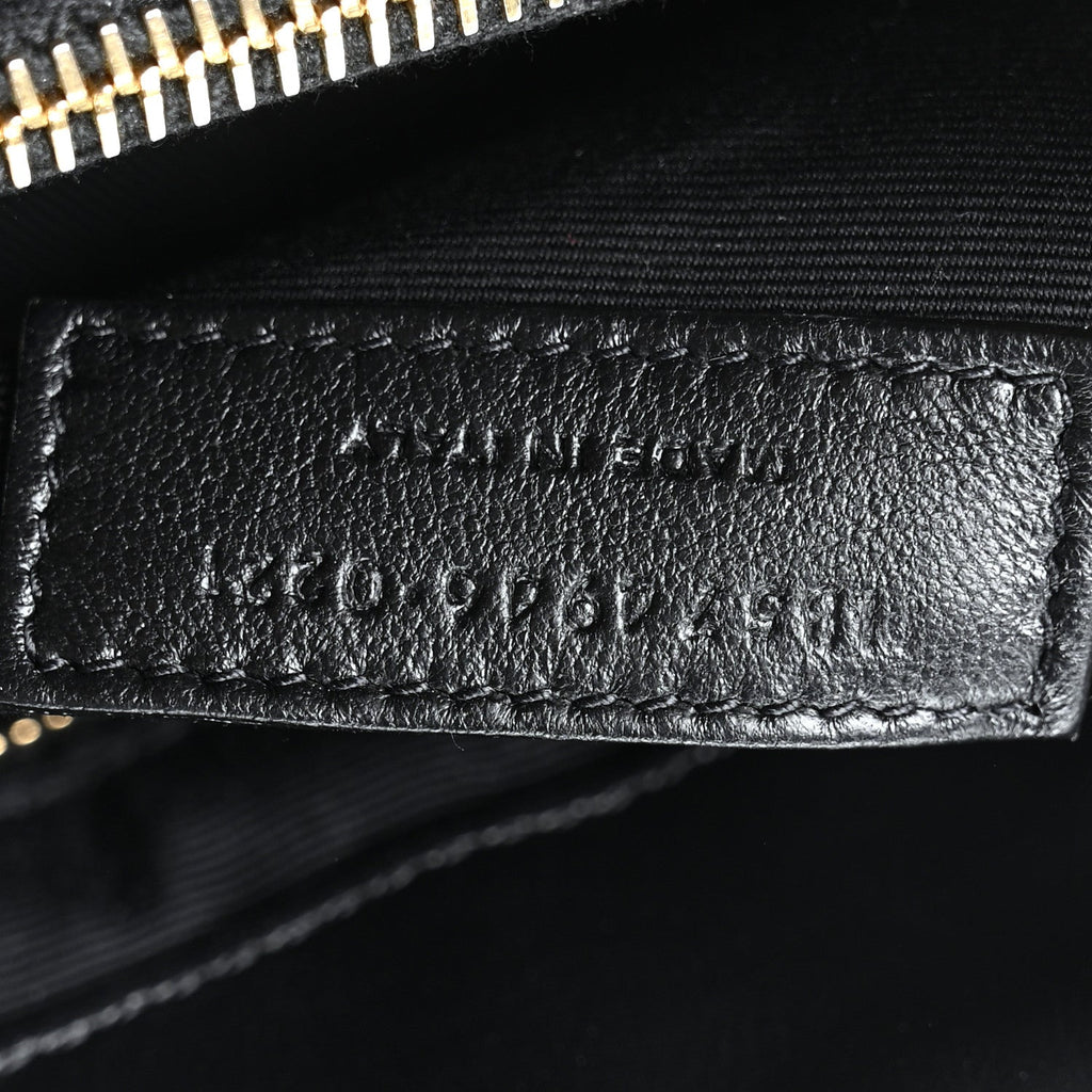 Calfskin Y Quilted Monogram Medium Loulou Chain Satchel Black