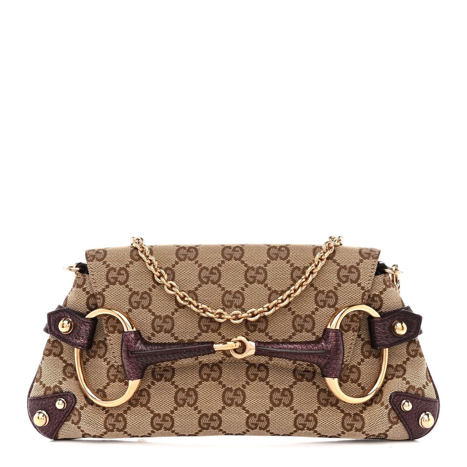 Monogram Small Horsebit Chain Clutch Purple