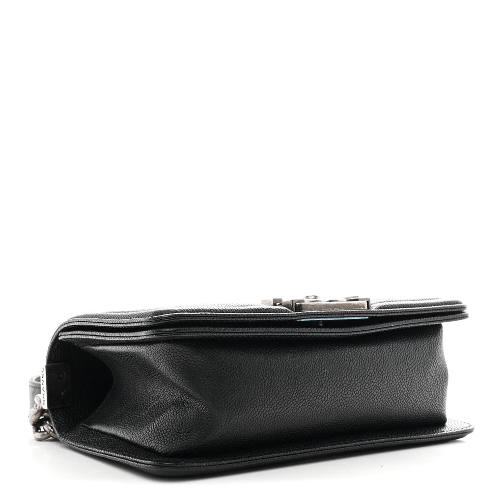 Caviar Quilted Small Boy Flap Black