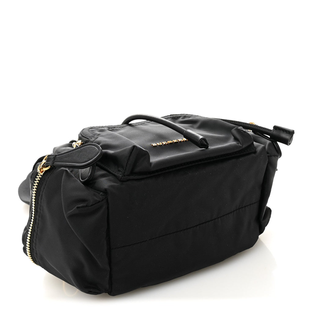 Nylon Small Crossbody Rucksack Backpack Black