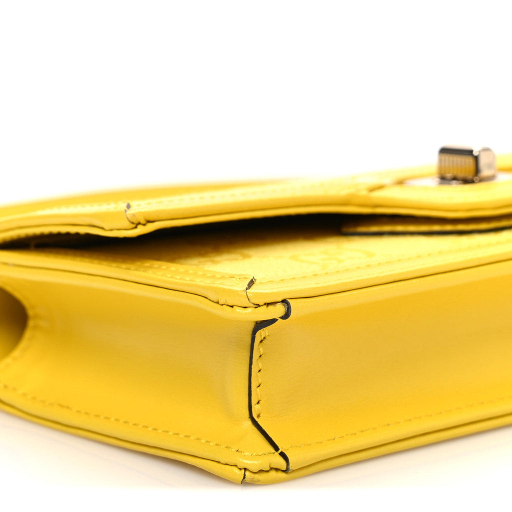 GG Monogram Scratch Lux Calfskin Mini Luce Shoulder Bag Yellow