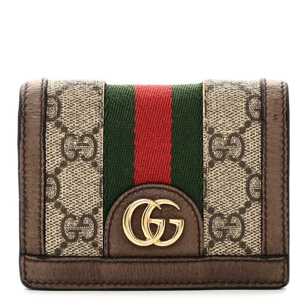 GG Supreme Monogram Web Ophidia  Case Beige New Acero
