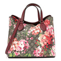 GG Supreme Monogram Blooms Linea A Foldover Tote Beige Multicolor Dry Rose