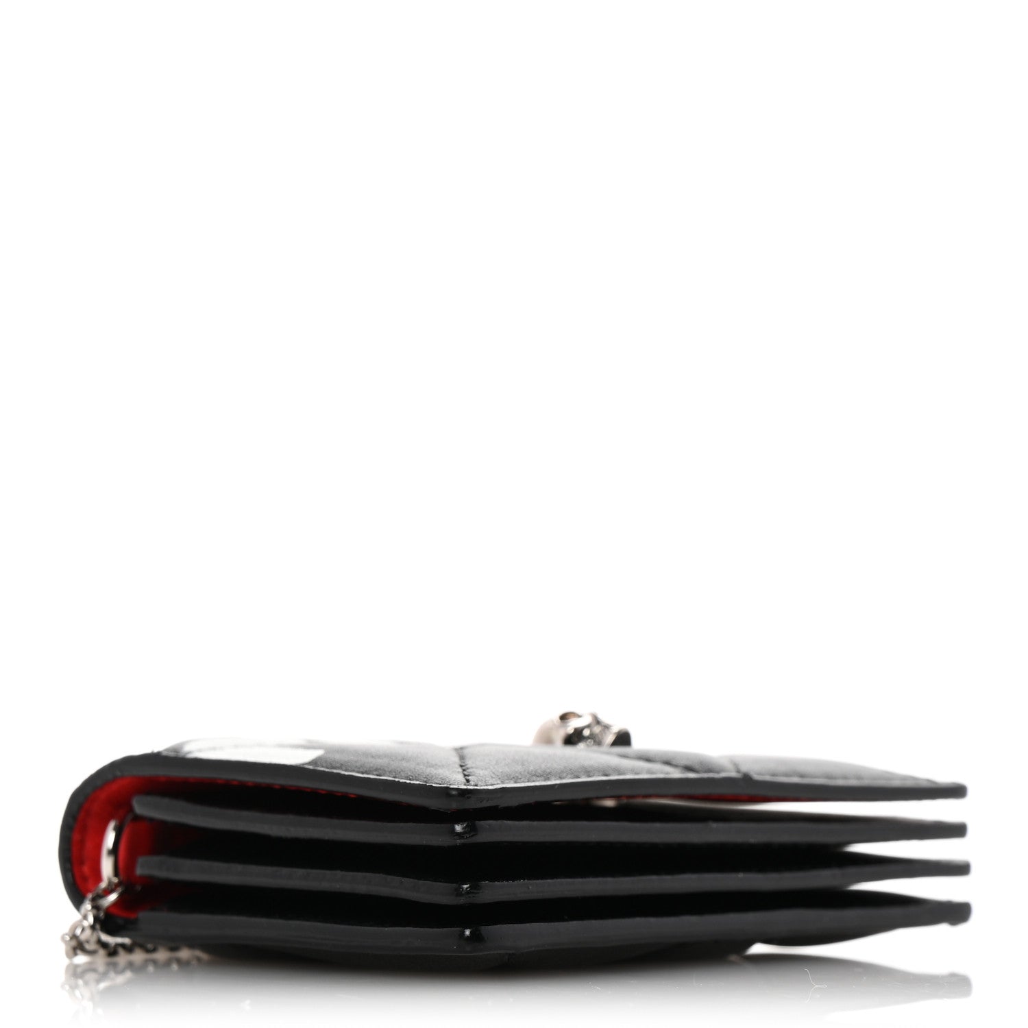Nappa Graffiti Quilted Graffiti Skull  Holder on Chain Black White