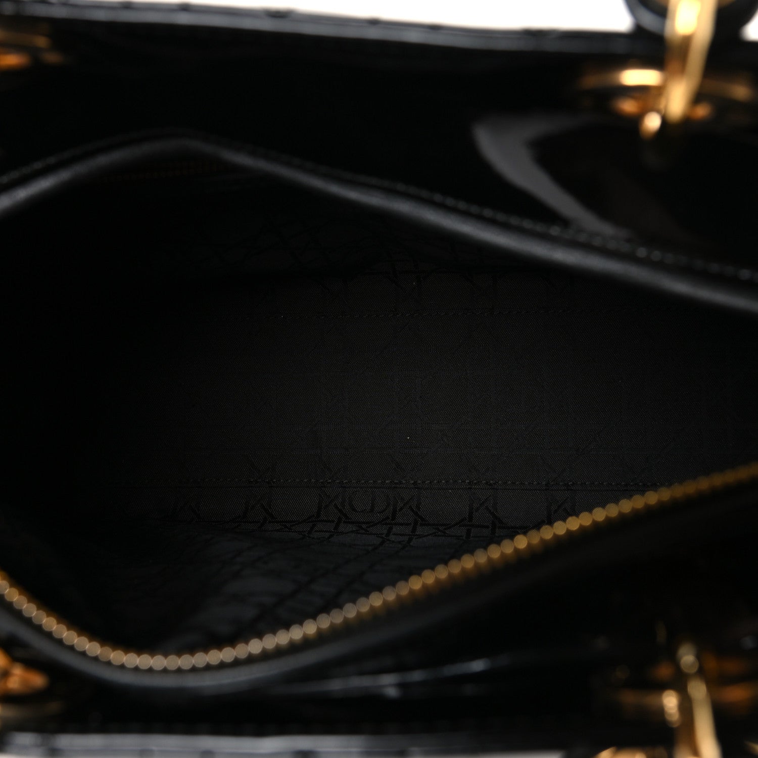 Patent Cannage Large Lady Dior Black