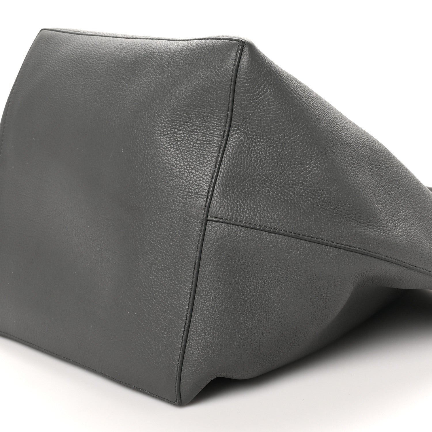 Grained Calfskin Park Tote Three Charcoal