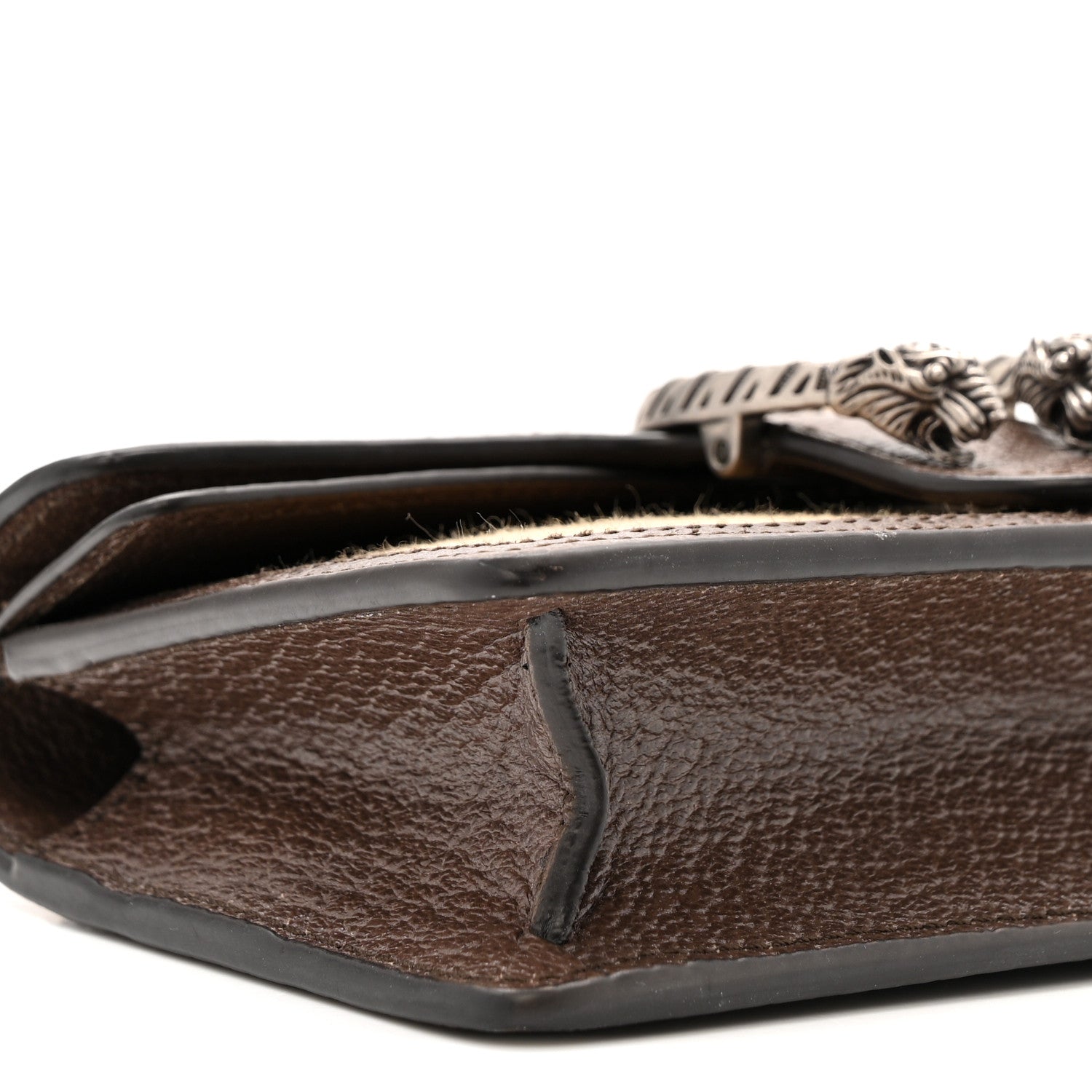Monogram Jumbo GG Textured Dollar Calfskin Super Mini Dionysus Shoulder Bag Camel Ebony New Acero