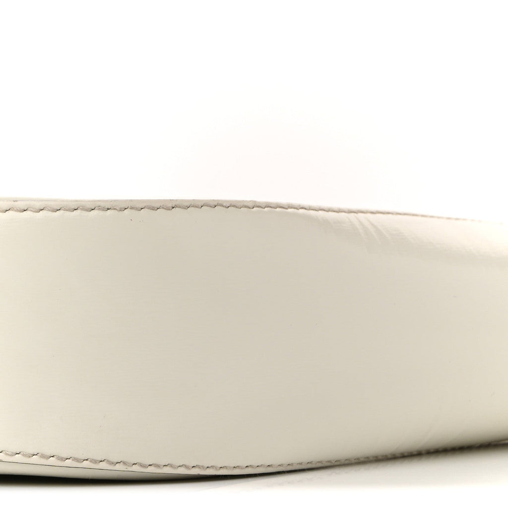 Brushed Calfskin Cleo Adjustable Strap Shoulder Bag White
