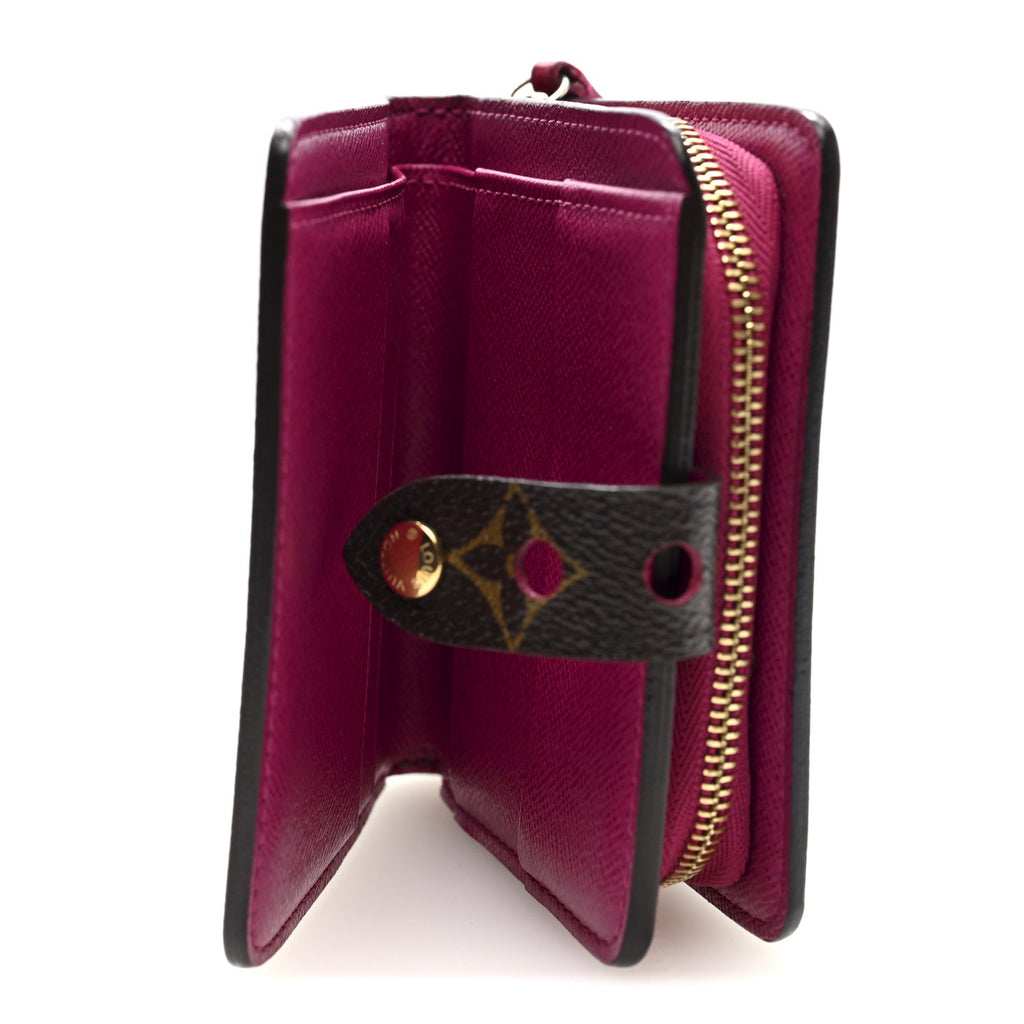 Monogram Perforated Compact Zipped Wallet Fuchsia