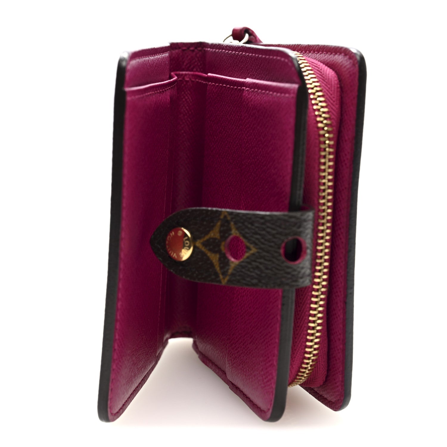 Monogram Perforated Compact Zipped Wallet Fuchsia
