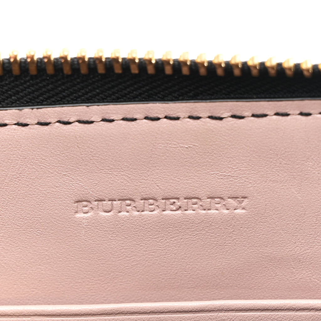 Signature Grain Calfskin Check Embossed Peyton Crossbody Clutch Bag Pale Orchid