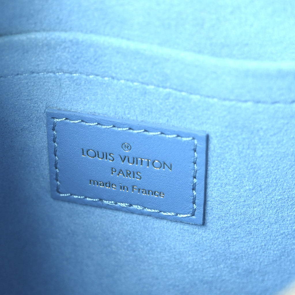 Calfskin Nanogram Embossed Speedy Bandouliere 20 Blue
