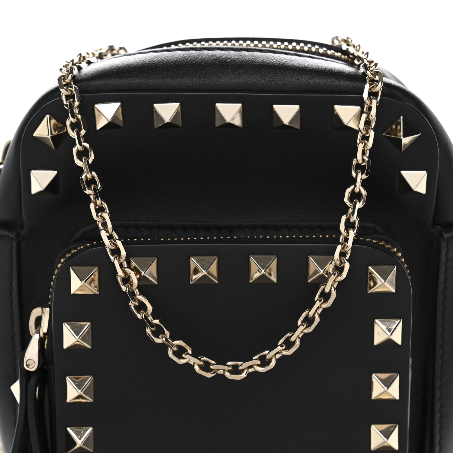 Calfskin Rockstud Crossbody Black