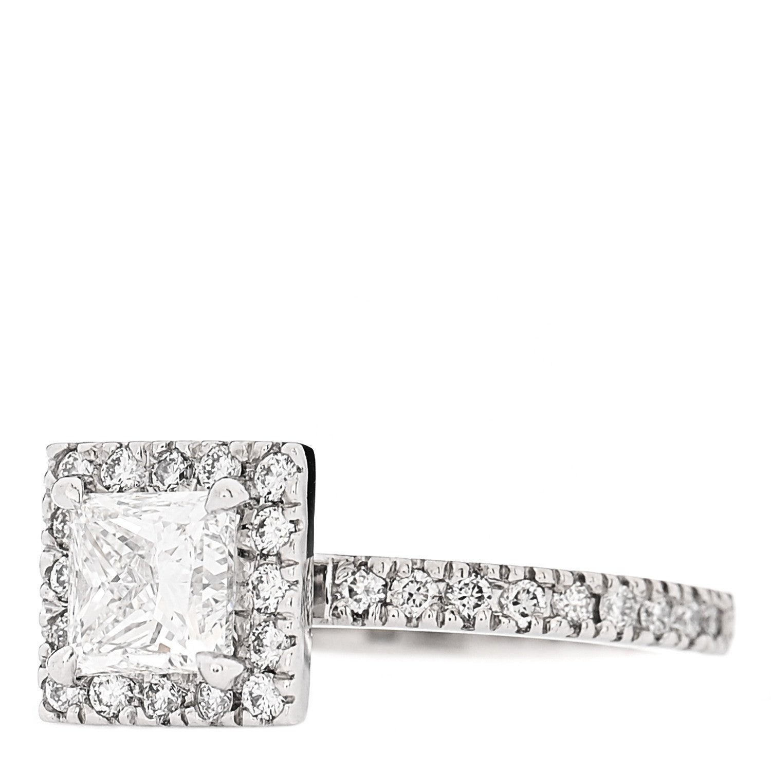 18K White Gold Diamond .96ctw Princess Cut Engagement Ring  52 6