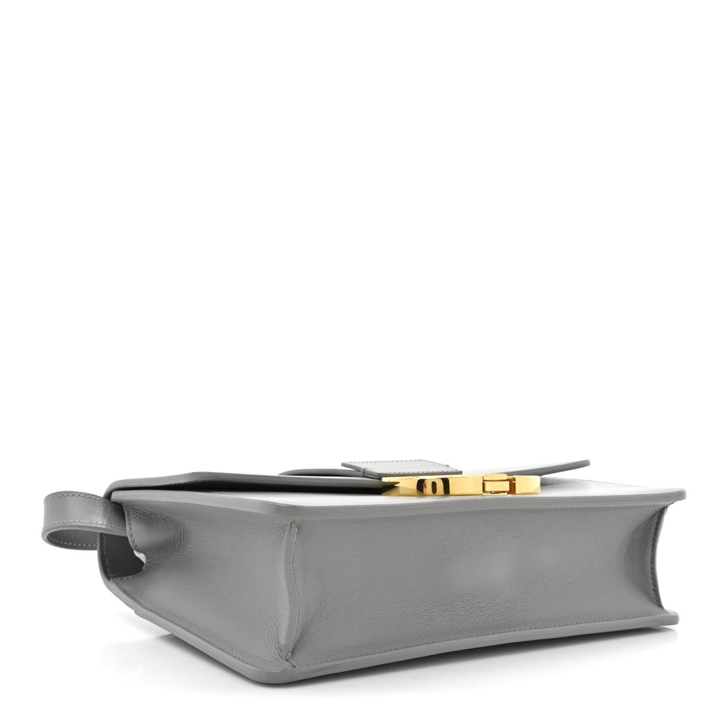 Box Calfskin 30 Montaigne Flap Bag Gray