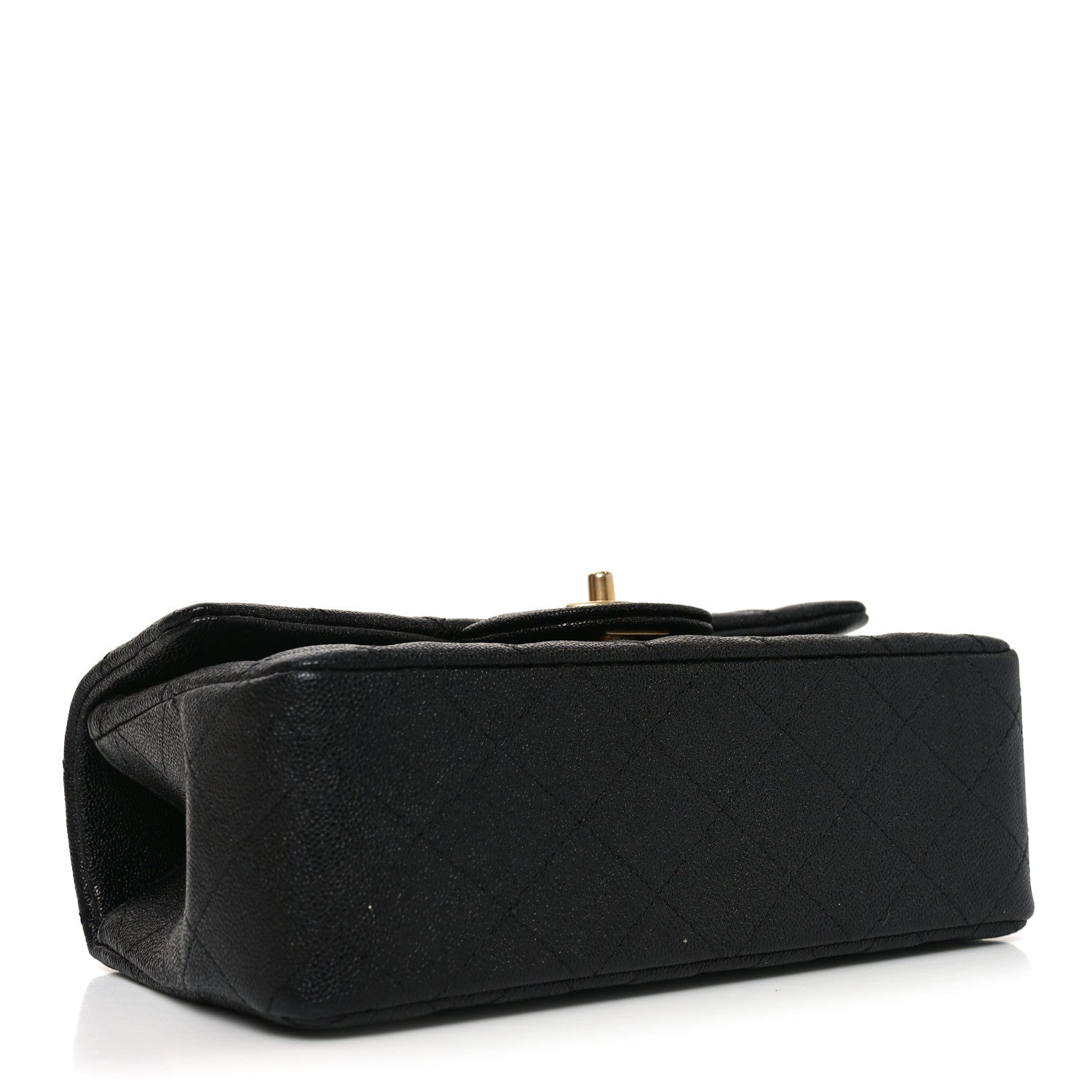 Caviar Quilted Mini Top Handle Rectangular Flap Black