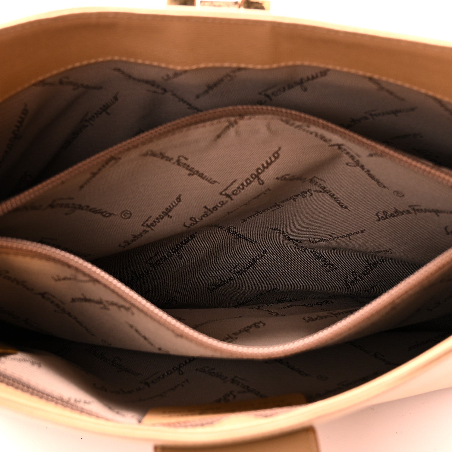 Hammered Calfskin Trifolio Shoulder Bag Sand