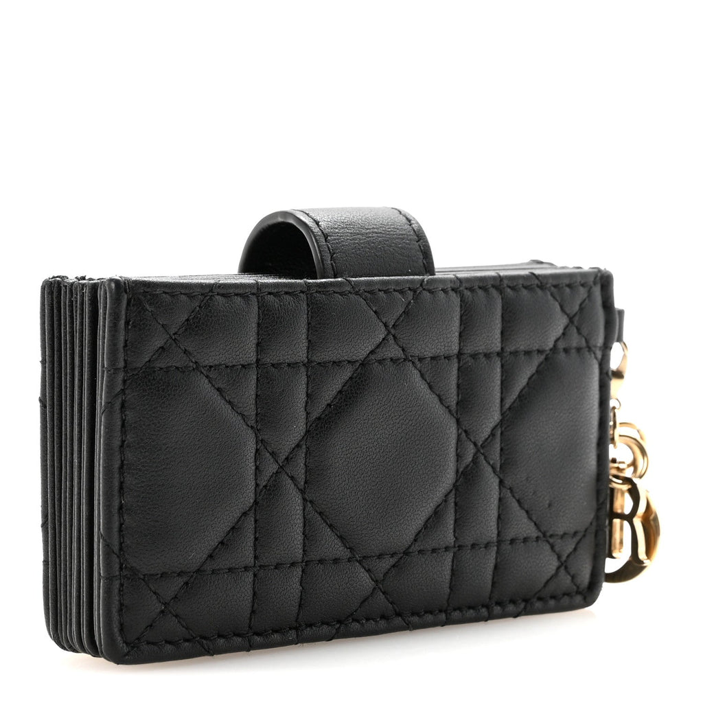 Lambskin Cannage Lady Dior Jasmine 5-Gusset  Holder Black