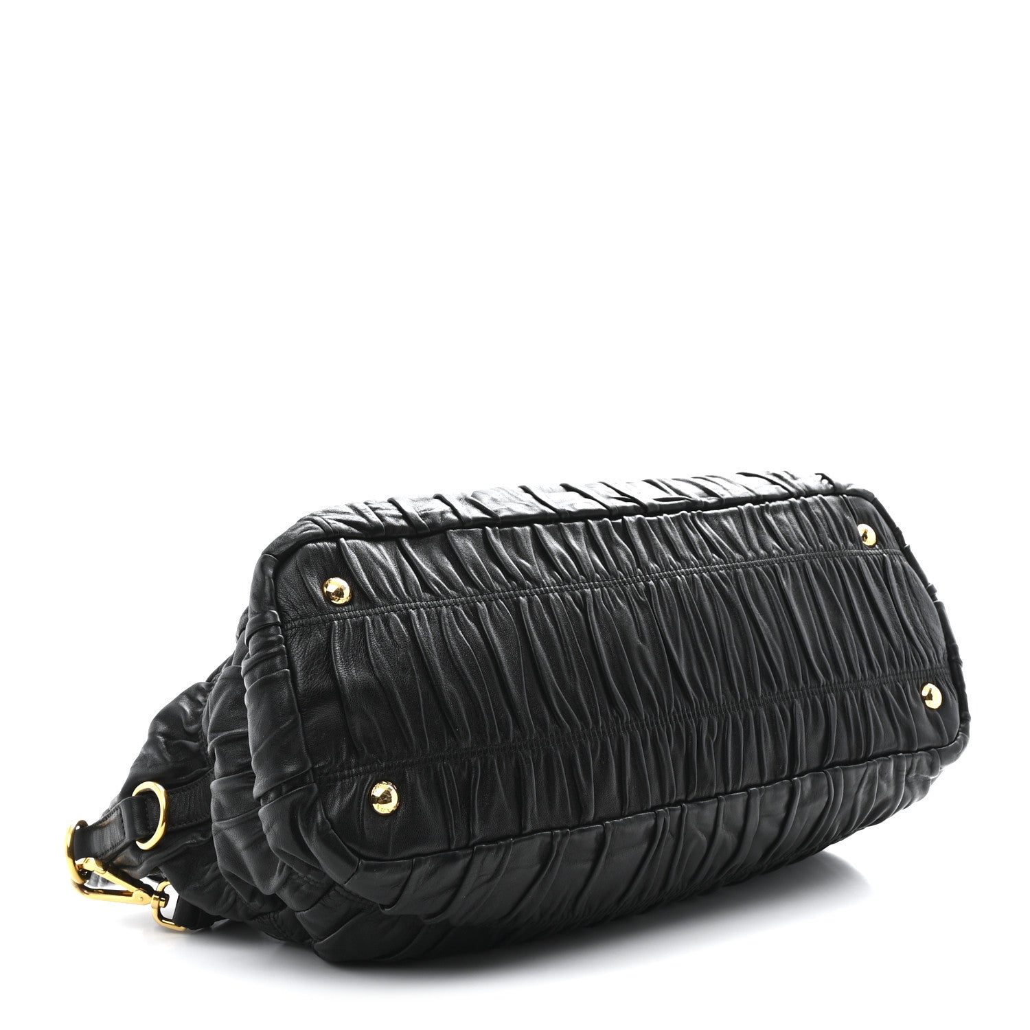 Nappa Gaufre Top Handle Satchel Black