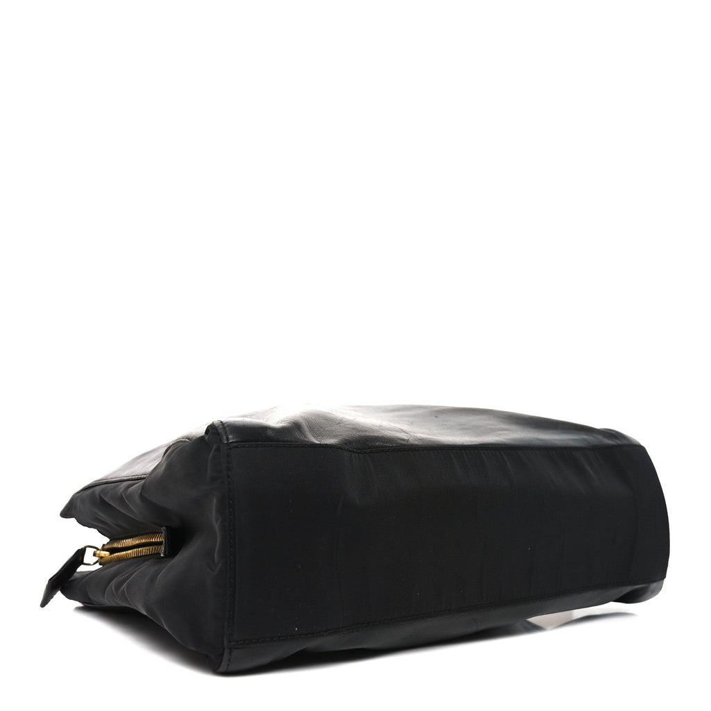 Nappa Nylon Chain Shoulder Bag Black