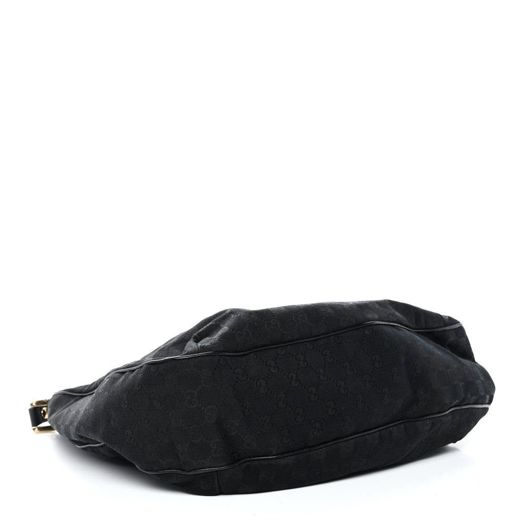 Monogram Large New Ladies Web Hobo Black