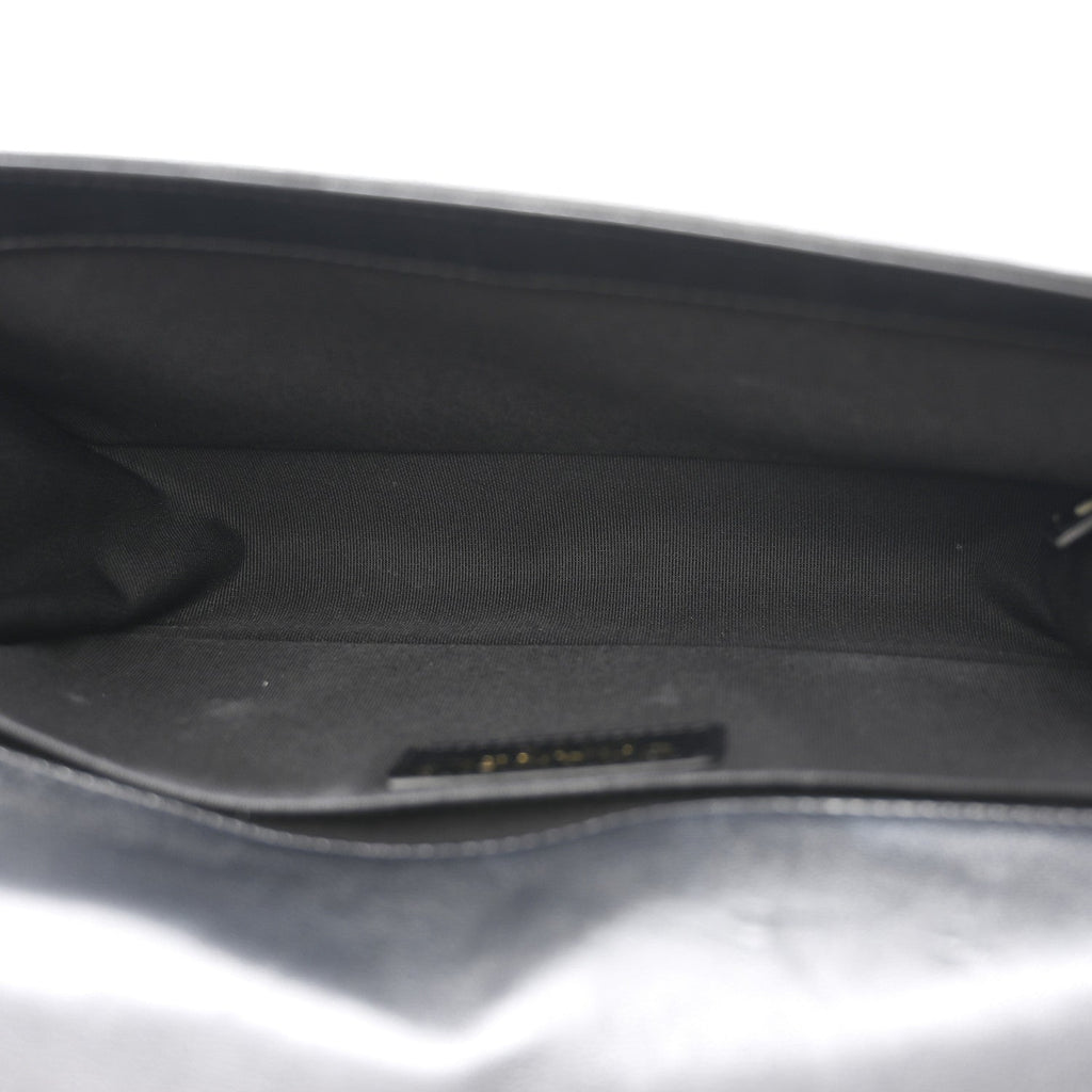 Lambskin Quilted Medium Boy Flap Black