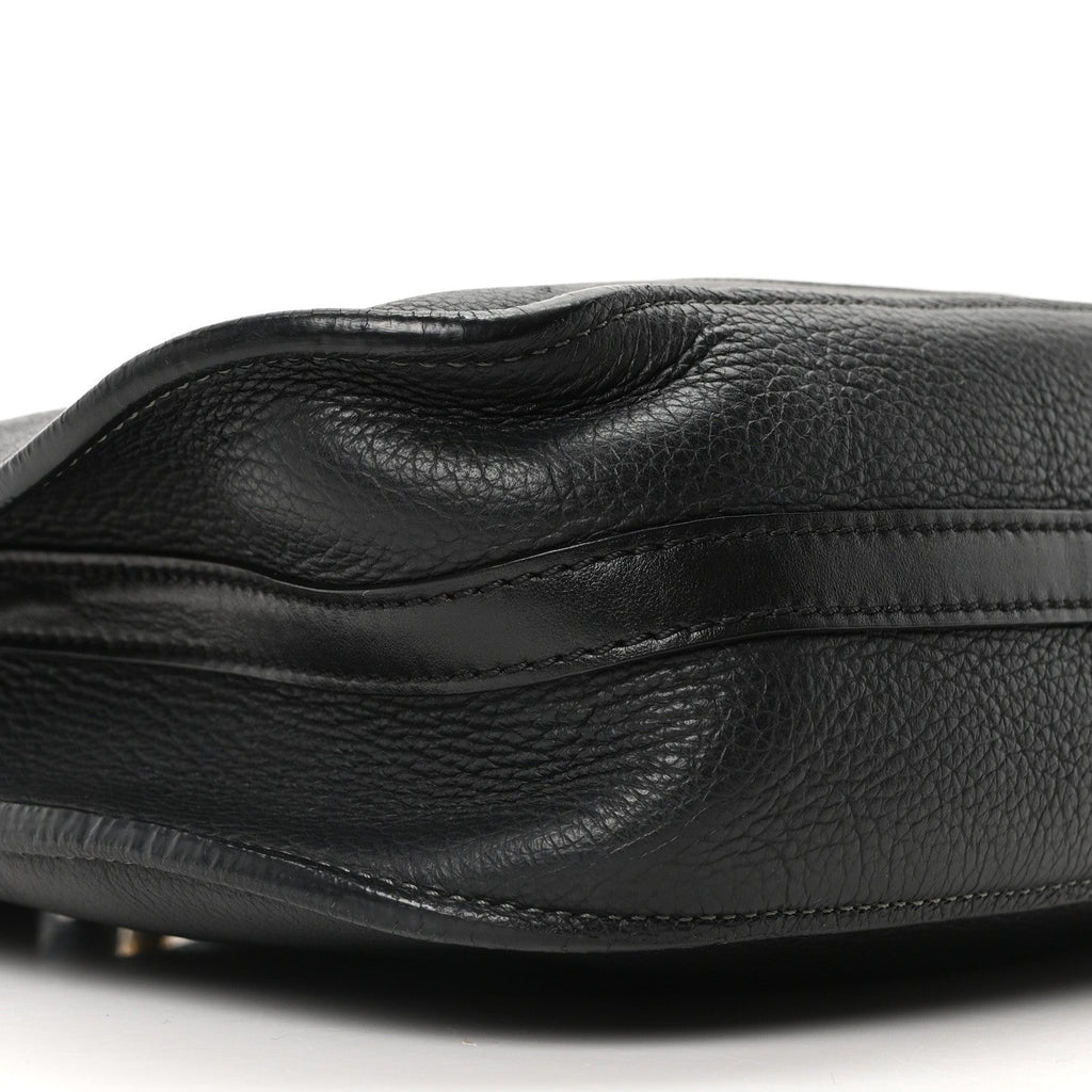 Grained Calfskin Mini Hayley Hobo Black